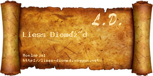 Liess Dioméd névjegykártya